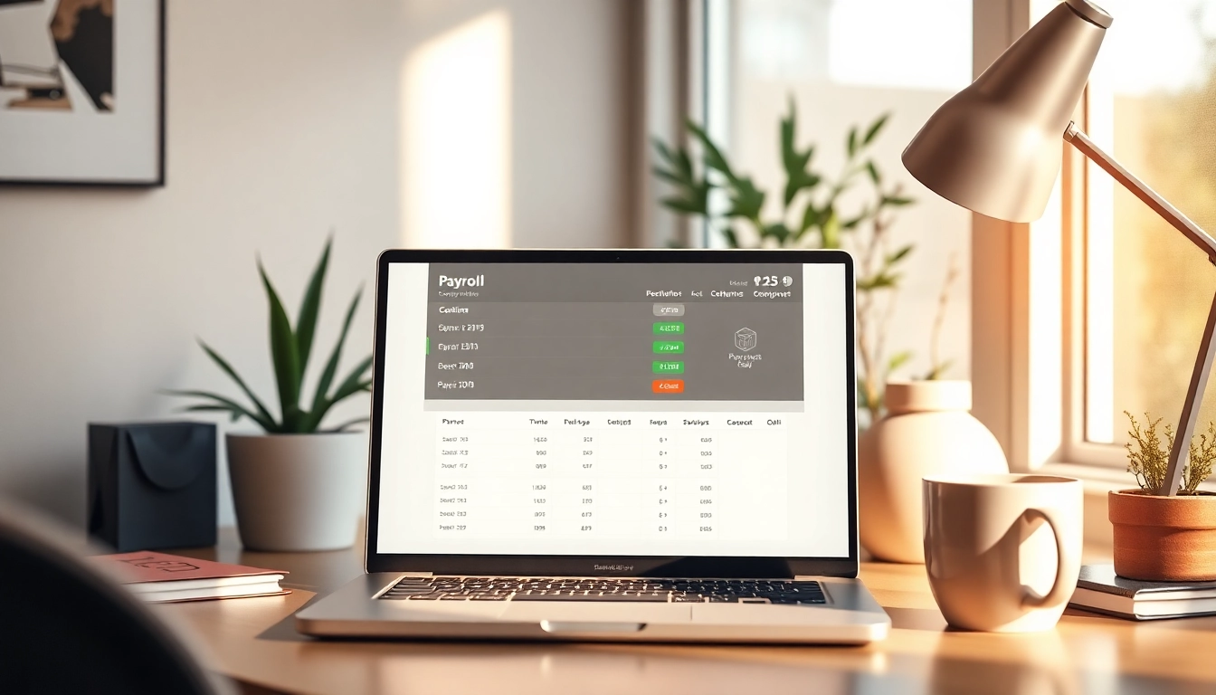 Manage best payroll for small businesses with sleek software tools in a well-lit office.