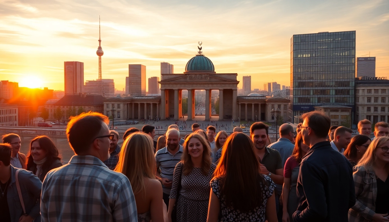 Experience unique Berlin events with friends against the stunning skyline.