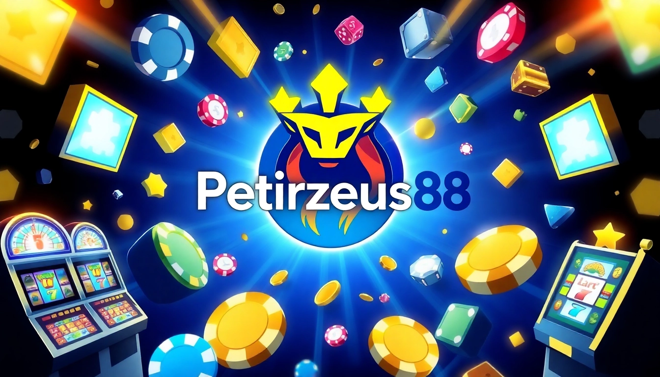 Engage with Petirzeus88's dynamic gaming experience featuring vibrant icons and a sleek design.