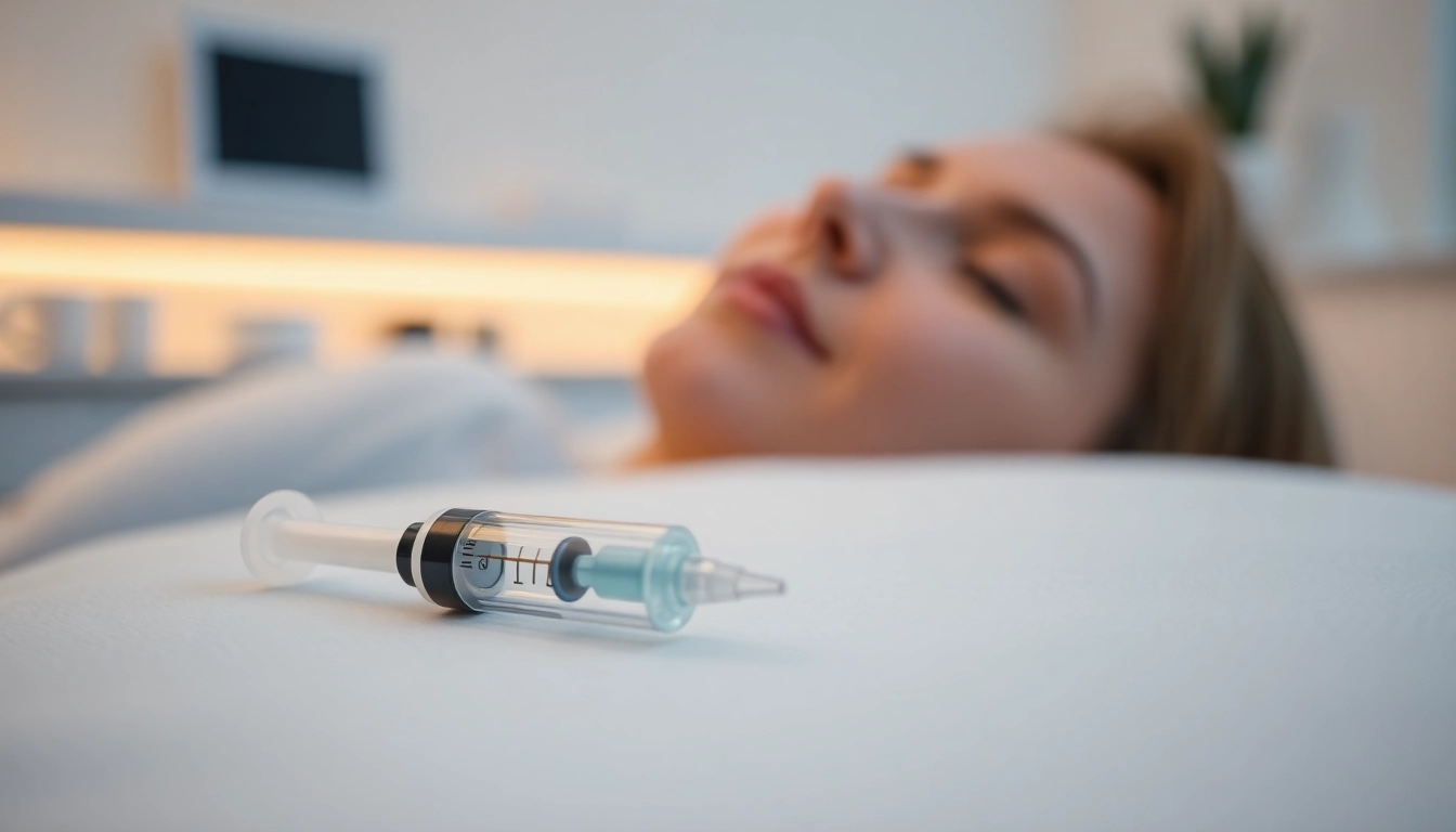 Behandlung mit Botulinumtoxin zur Hautverjüngung in einer modernen Klinik.