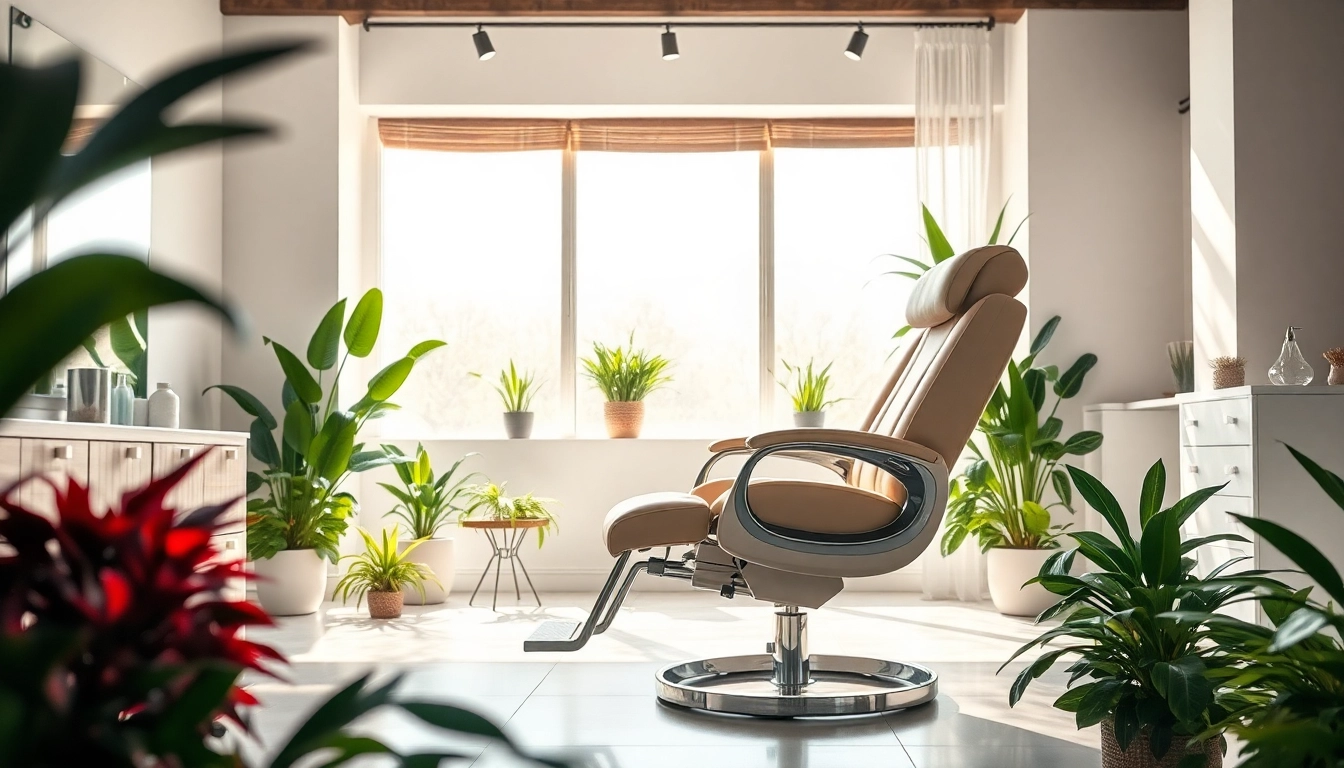 Kosmetik Stuhl in modernem Salon-Setup mit stilvollem Design und eleganter Polsterung.