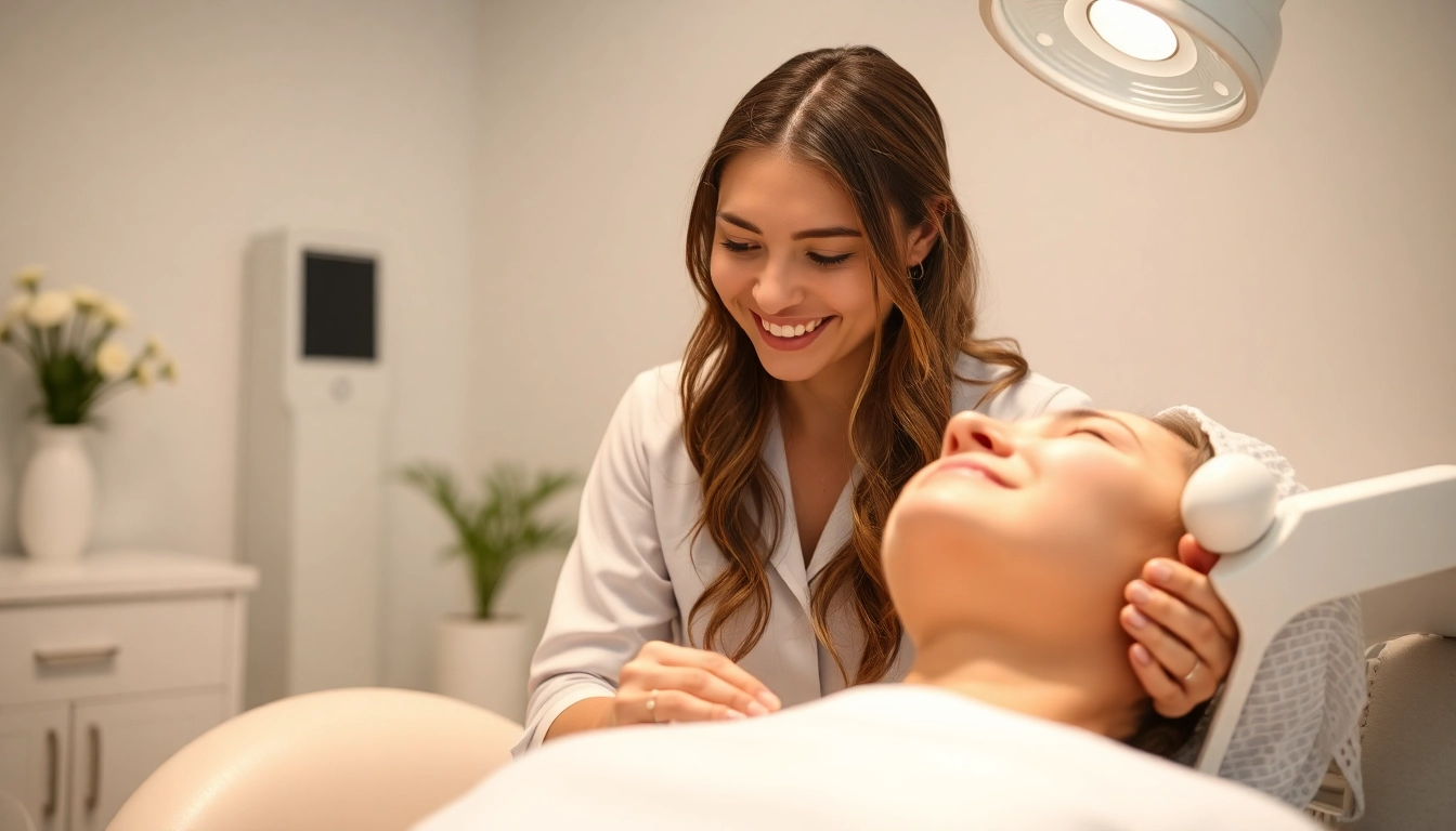 Behandlung in der SW BeautyBar Clinic mit Experten, die Patientin berät.