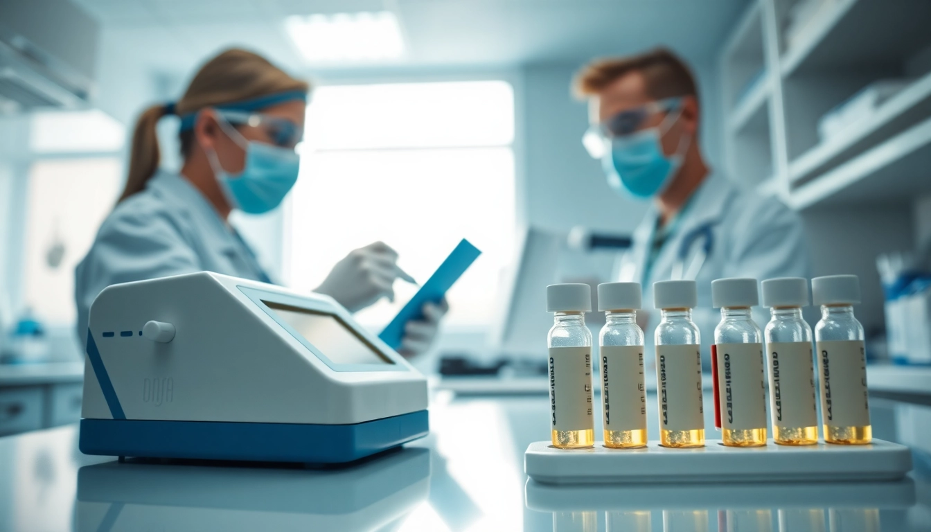 Conducting a drug impairment test using advanced laboratory equipment for accurate results.