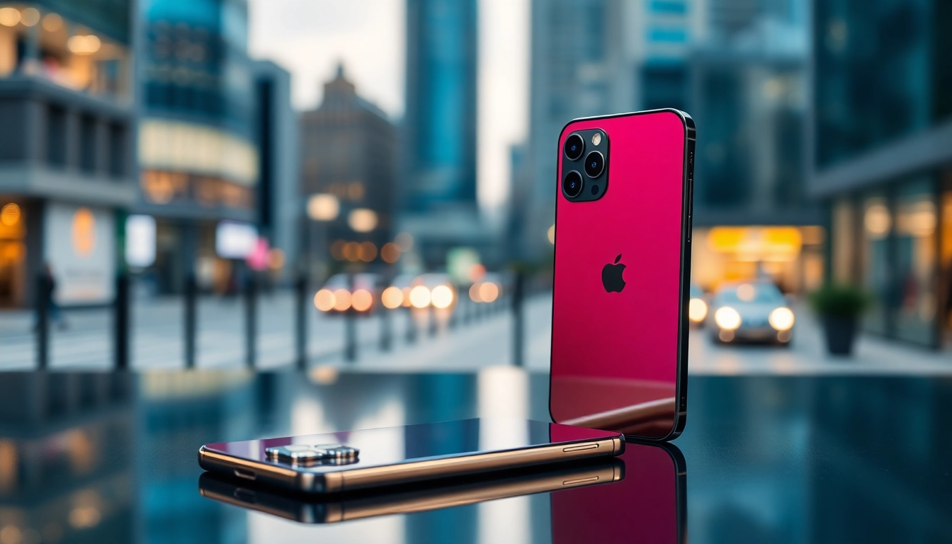 Buy iPhone 16 Pro Max with sleek design in a modern urban environment showcasing its elegance.