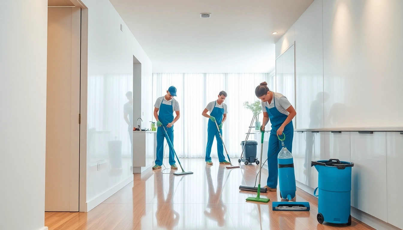 Expert bond cleaning brisbane service demonstrated by professionals in a spotless apartment.