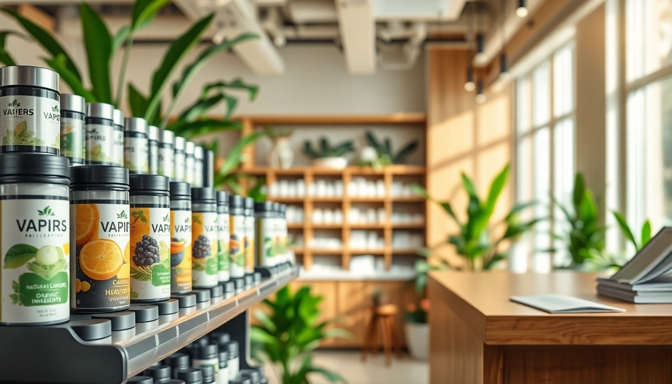 Showcasing healthy vapes in a modern vape shop with inviting designs and organic flavors.