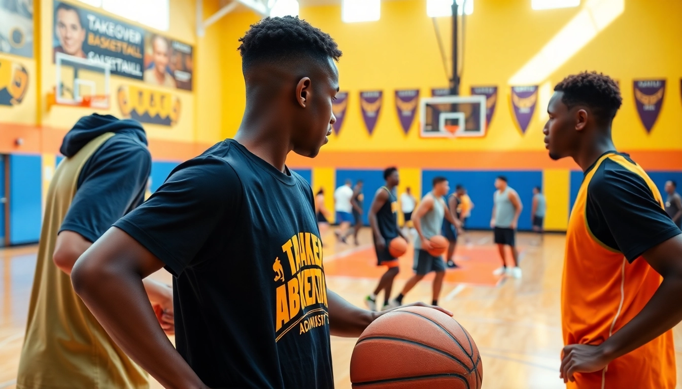 Train at Takeover Basketball Academy, showcasing athletes engaged in intense skill development.
