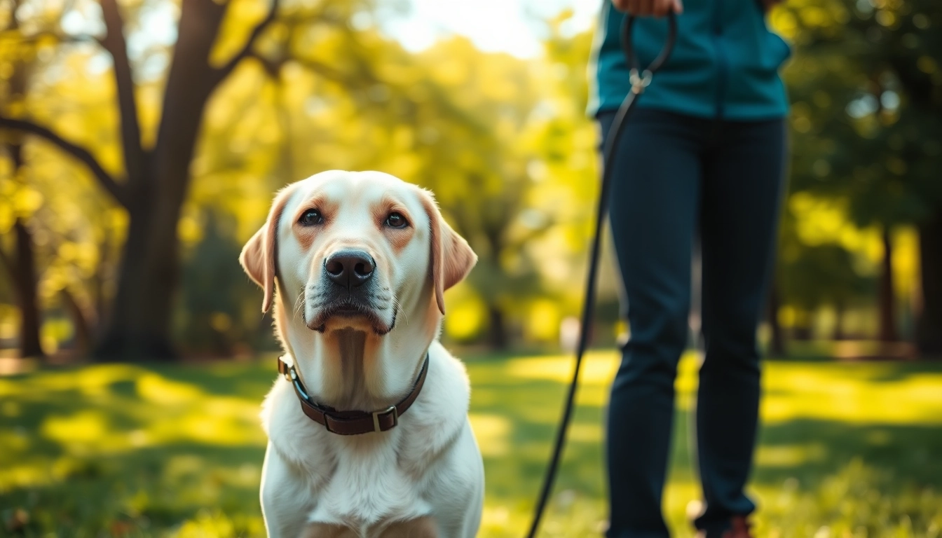 Find psychiatric service dogs for sale, showing a Labrador retriever attentively working with its handler.