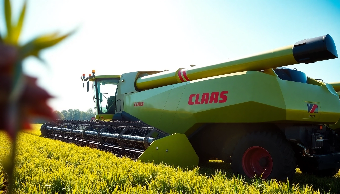 Claas Erntemaschinen in einem landwirtschaftlichen Umfeld, modern und leistungsstark
