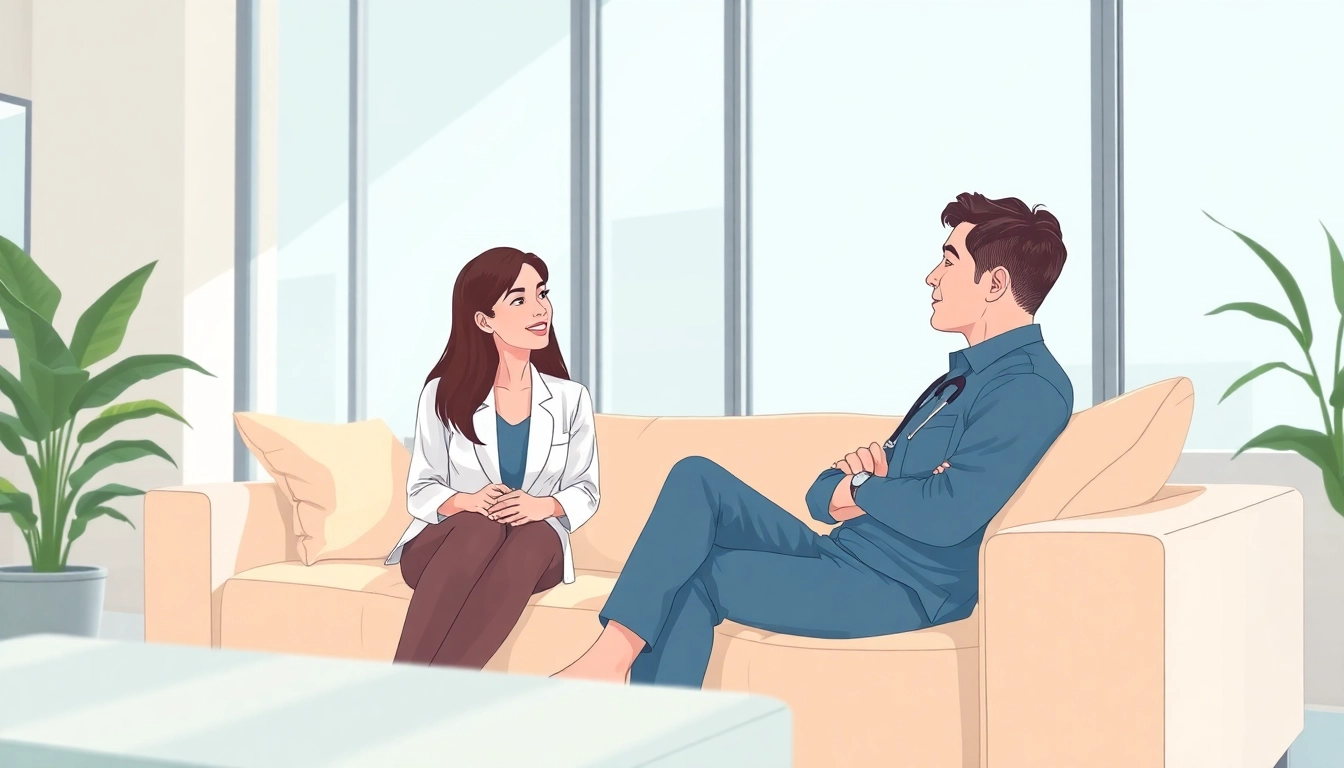 Effective anxiety treatment dubai in a professional therapy session showcasing a therapist and client.