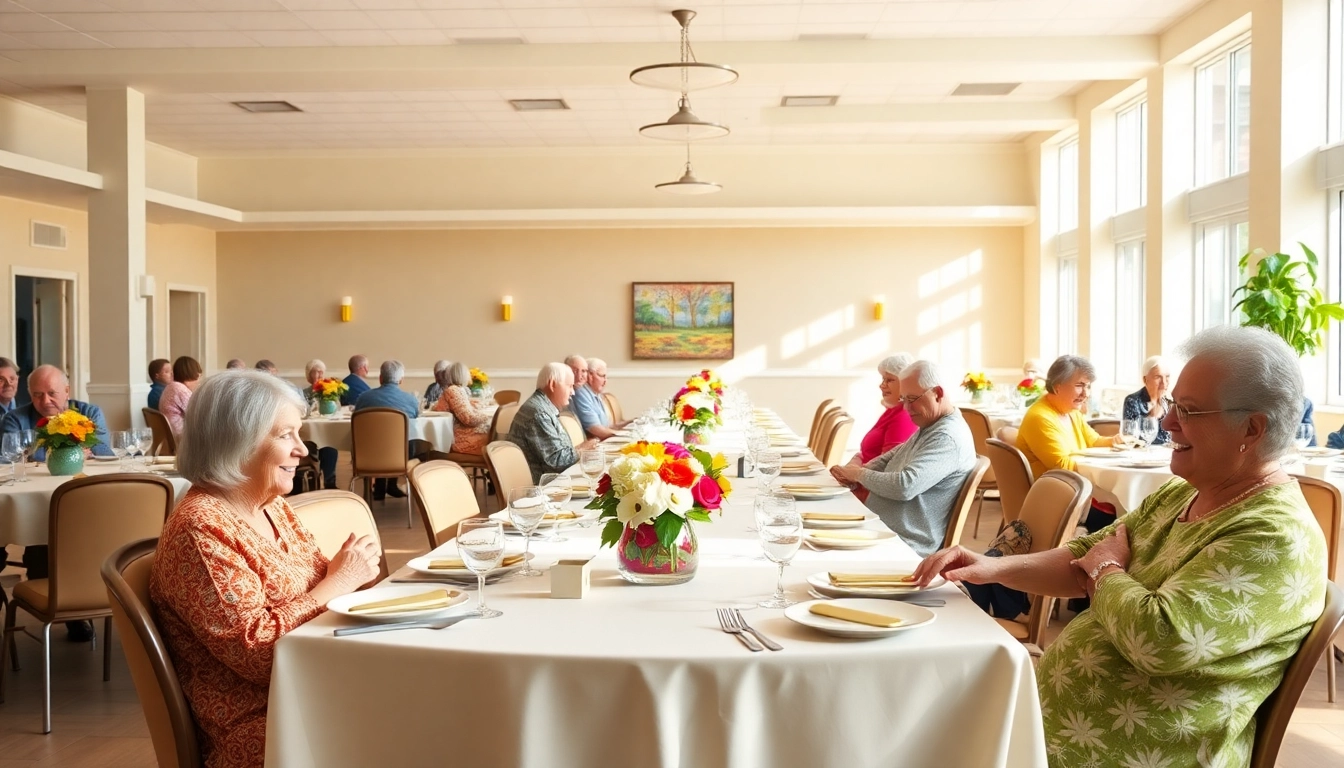 Enjoying the henderson nv senior center menu in a lively dining area with cheerful decorations