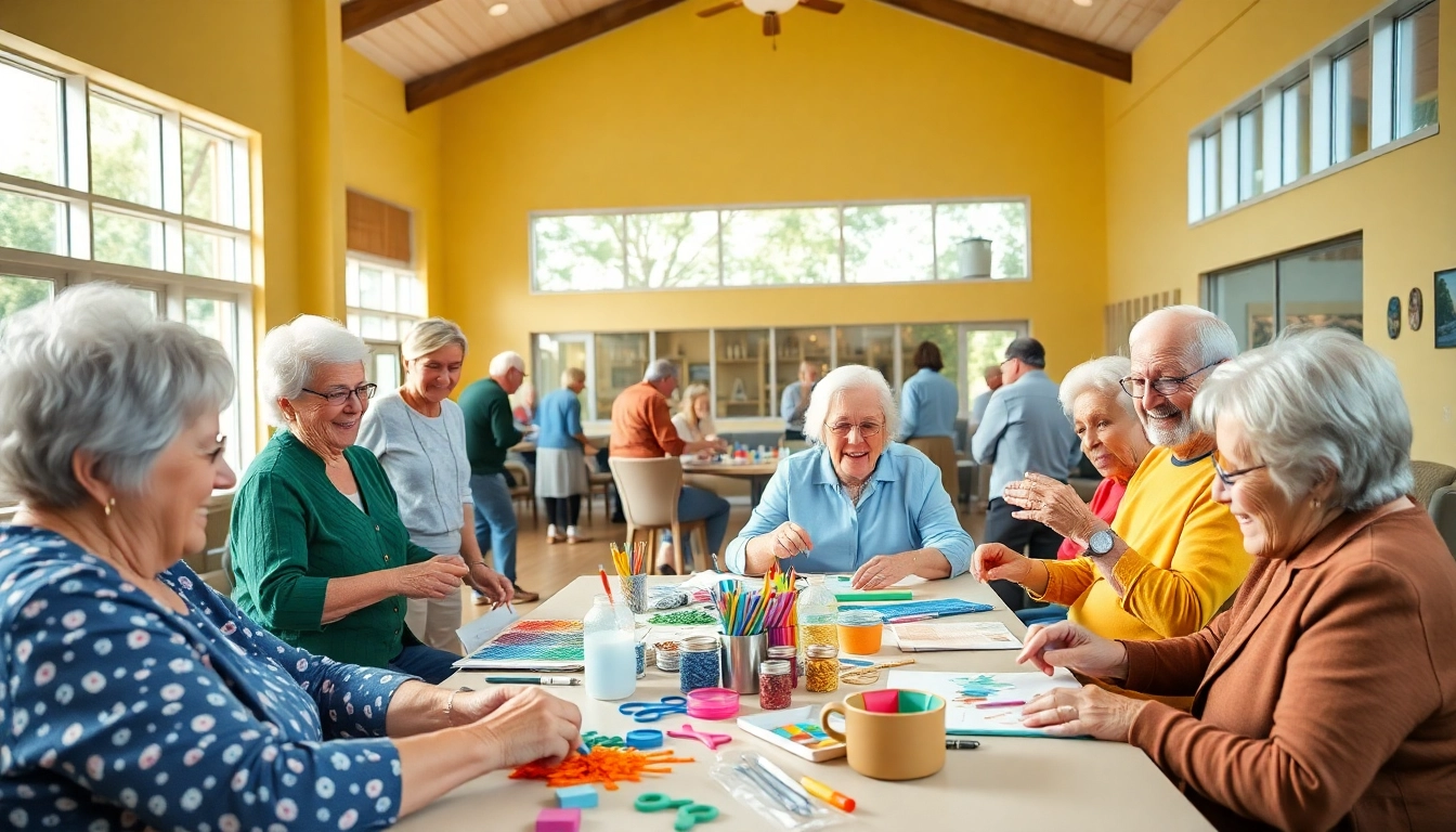 Engaging activities at howard lieburn senior center, where seniors enjoy arts and crafts together.