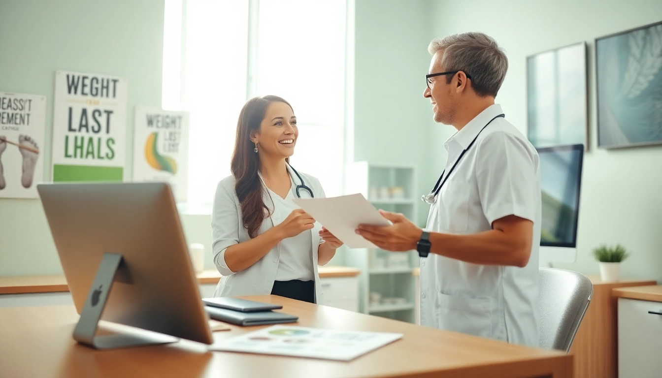 Client receiving assistance at weight loss clinics in las vegas nv during consultation.